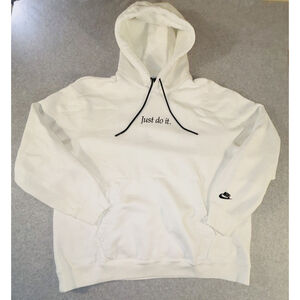 Nike CI9406-100 Just Do It. Mens Size XL White JDI Heavyweight Hoodie Sweatshirt